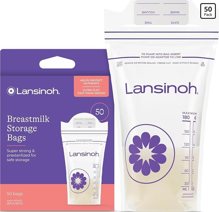 Lansinoh Breastmilk Storage Bags, 6 Ounce, 50 Count | Amazon (US)