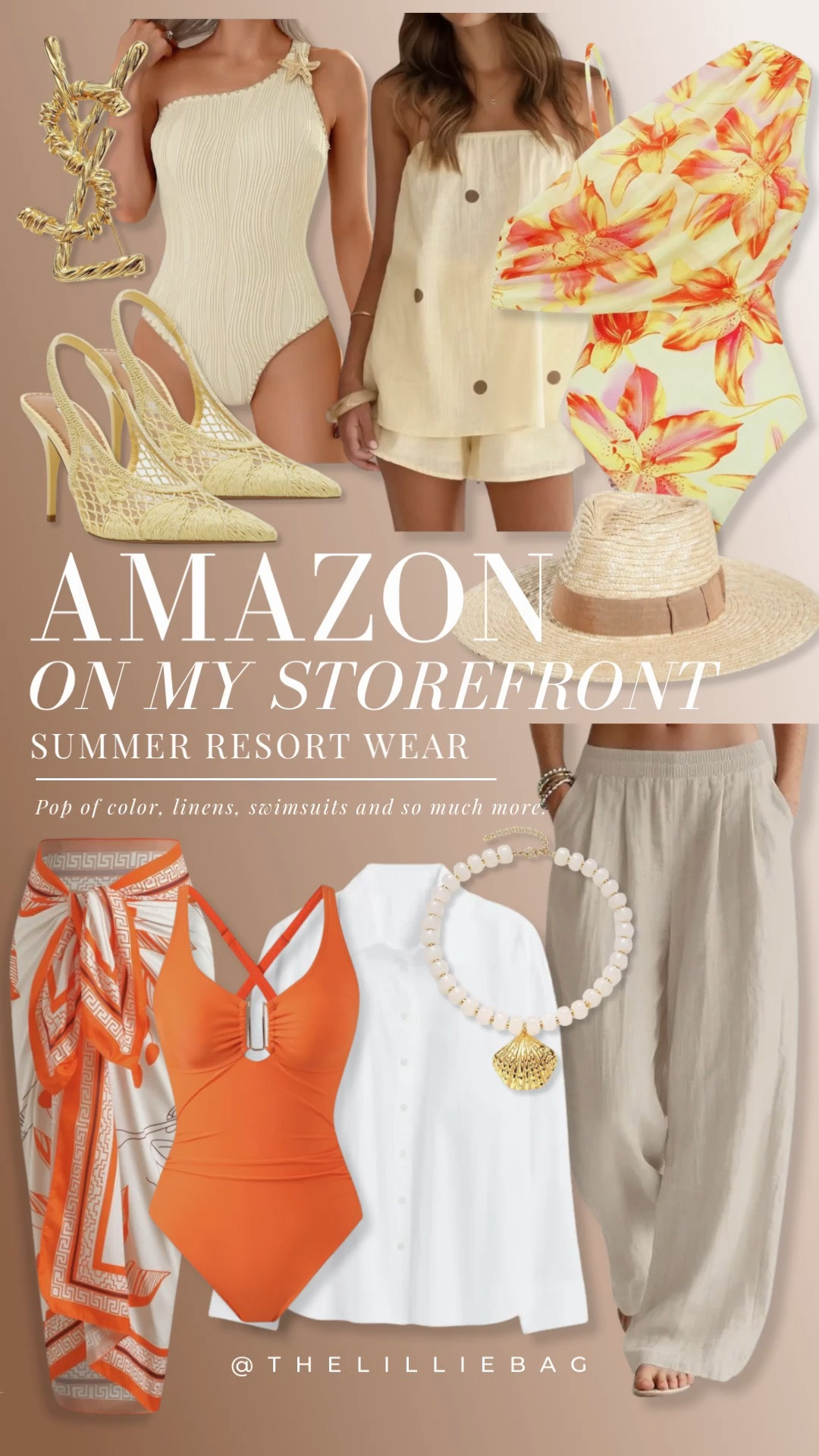 Amazon resort wear lately ☀️✨  

All the summer pieces I’m eyeing right now — fun pops of orange + yellow mixed with easy neutrals and lightweight linens 🙌🏼  

The perfect mix of colorful vacation vibes and effortless staples you’ll wear all season 🤍 everything is linked on my storefront!  

amazon finds, resort wear, vacation outfits, linen outfits, summer outfits, pop of color, neutral outfits, spring outfits 2026

#LTKTravel #LTKSwim