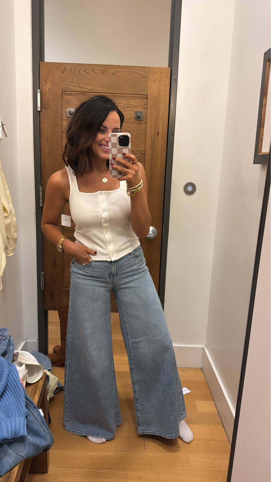 Yall! These jeans run to American Eagle I'm obsessed! Loving everything about this outfit! Perfect for summer! Mom approved summer fits white cute tank top cute jeans cute outfits mom life summer clothes cute denim mom outfit of the day Vintage Pickin 

#LTKPetite #LTKdayinmylife #LTKootd