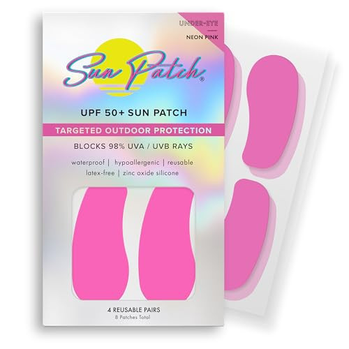 Sun Patch, Reusable Sun Screen Silicone Patches For UV Protection & Face Sunscreen, Sun Face Patches For Sun Exposure, UV Shield Silicone Sun Block (1 Pack/4 Pairs) (Pink) (Golf, Surf, Swim, Ski) | Amazon (US)
