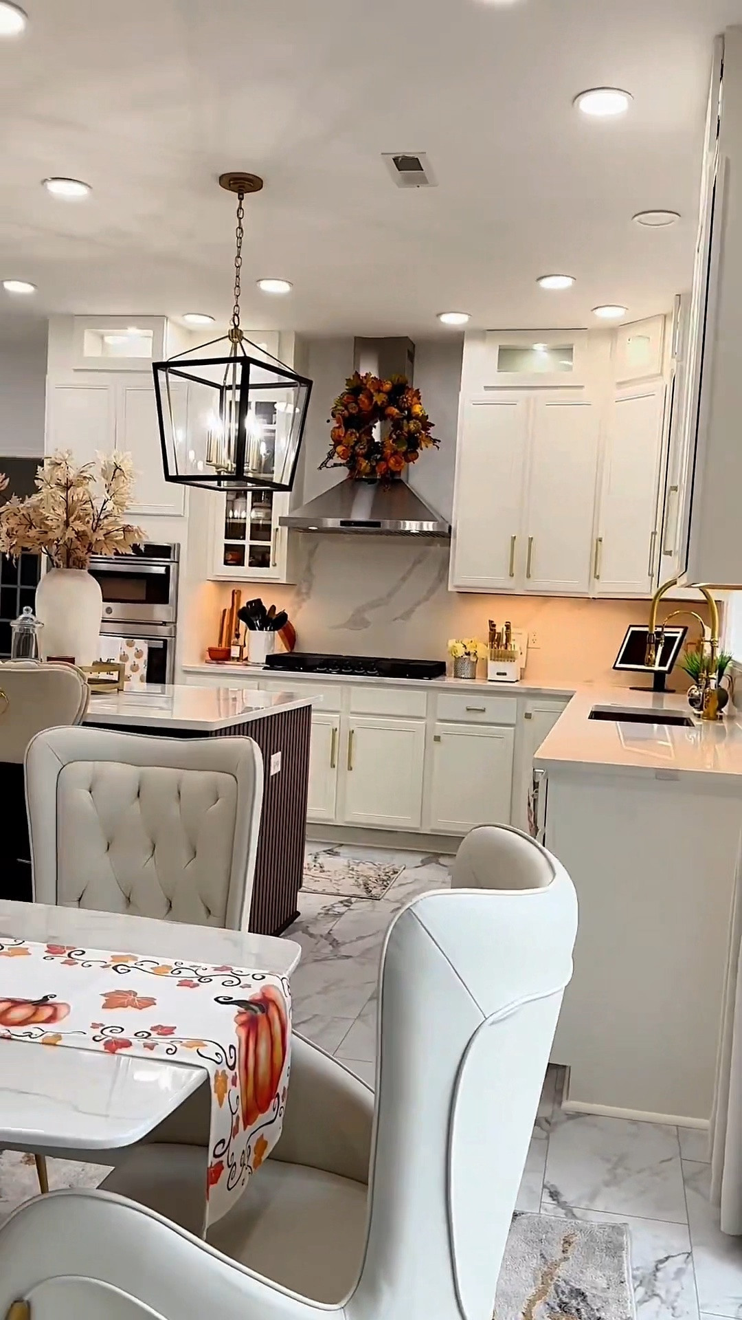 Old or New kitchen, which is your favorite?!
The lighting in the old kitchen was so bad that I kept missing my kitchen in our old house so we decided to do something about it. So happy to have my White kitchen back 💃
There's honestly nothing a fresh coat of paint can't do and relighting the ceiling. Also changed the island chandelier to this glass Farmhouse pendant light which I love so much.
Being able to transform a space and add my touch to it is one of the many reasons I honestly do not think I can find myself in a new build 😂 
I love love adding my own touch 💯 
Take your time and curate a space you will be proud of years from now. It may take weeks, months, years but the fact is, you will be happy in the end 💯

Home | Home decor |Entryway decor | Entryway table | console table | Buffet table | Accent table
Pottery barn | Amazon home
Restoration hardware look for less |Luxe for less | Entryway ideas | Foyer table | Foyer decor | Sofa table | Black sofa table | Black console | Black accent table
| Black wooden table |Living room decor | Rugs | Area rug | Neutral rug | Living room family room rug | Sofa sectional | Washable cleanable sofa | Family friendly sofa furniture | Stain resistant fabric sofa | Cloud sofa | Family kid toddler | pet friendly sofa | Coffee table | Livingroom | Home decor | bedding | bedroom | fall decor |  fall porch | dresser | rug | kitchen | dispenser | cutlery set | knives

#LTKmomlife #LTKfoodie #LTKHome