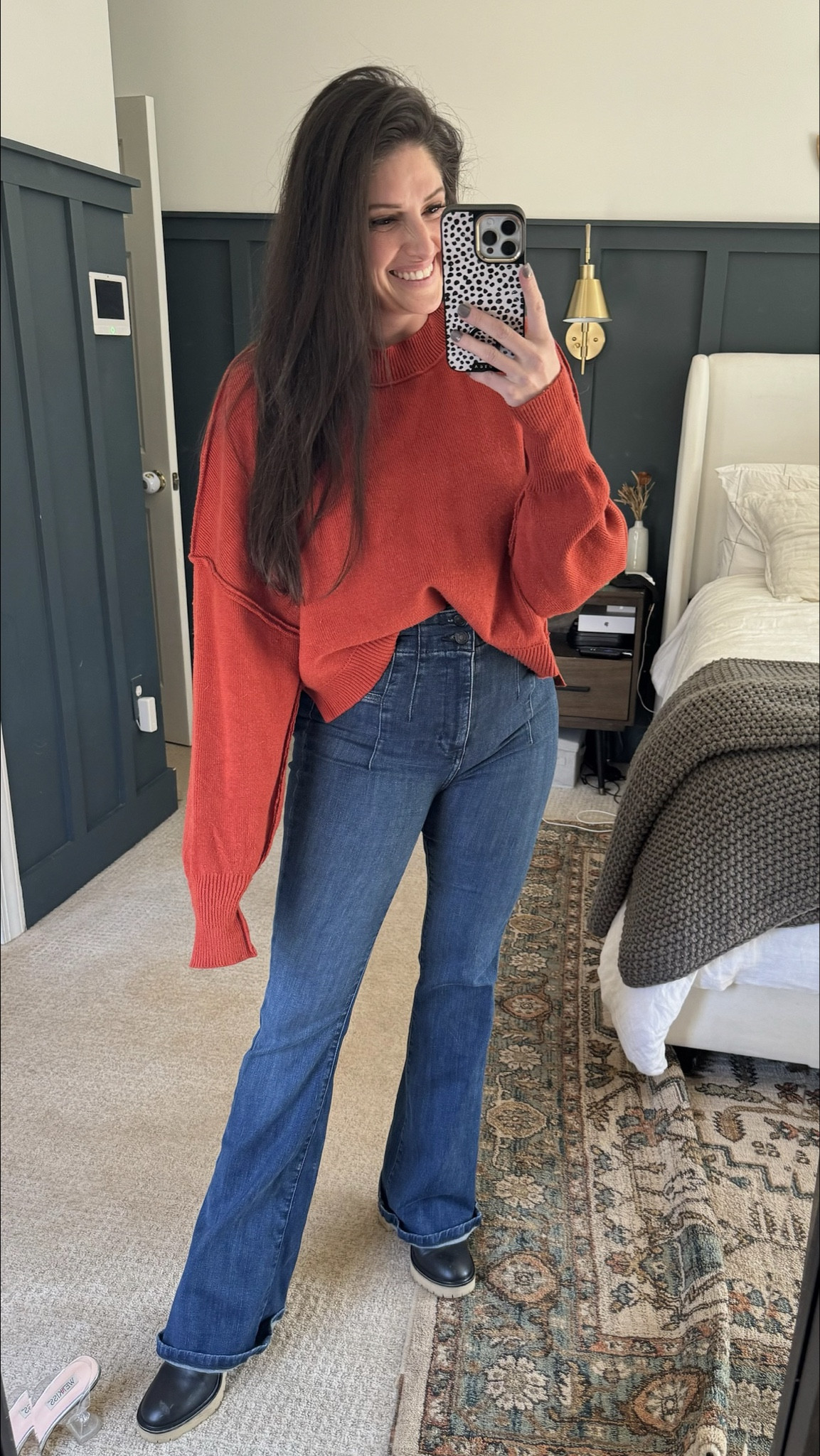 The viral Free People jeans are viral for a reason! Worth all $98 (though I found some on sale from a department store 🤫). They feel like leggings and are SUPER flattering. They come in tons of washes. Here I paired with a red sweater for RED (Remembering Those Deployed) Friday!❤️ FP Jeans, viral jeans, mom outfit

#LTKfindsunder100