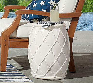 Net Ceramic 15" Side Table | Pottery Barn (US)