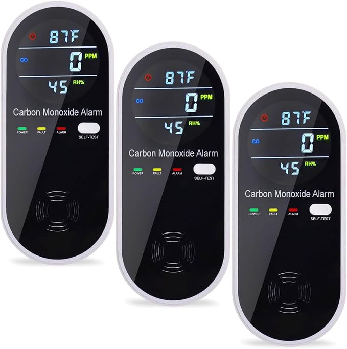 Carbon Monoxide Detectors, Plug in Type CO Alarm Monitor with Clear LCD Display, 3-in-1 Carbon Mo... | Amazon (US)