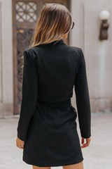 Stacey Blazer Black Wrap Dress | Magnolia Boutique