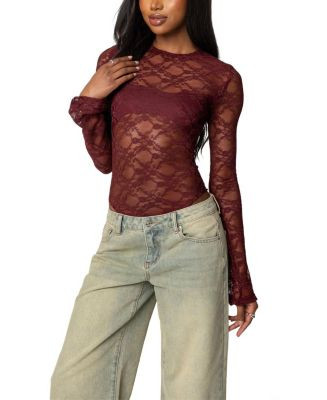 Colette Sheer Lace Bodysuit | Bloomingdale's (US)