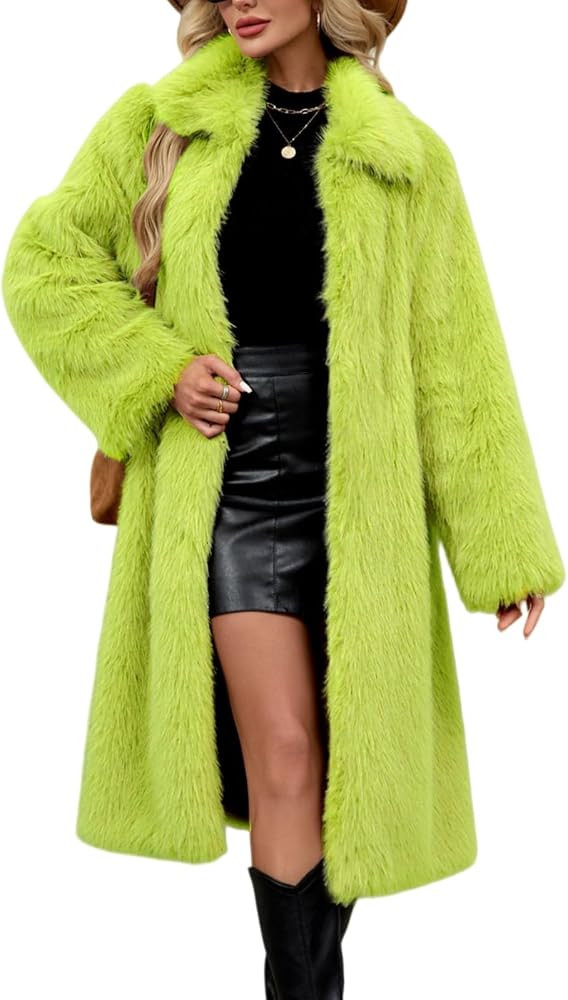FOBIONED Womens Faux Fur Soft Coat Winter Warm Topcoat Furry Cardigan Jackets Open Front Overcoat... | Amazon (US)