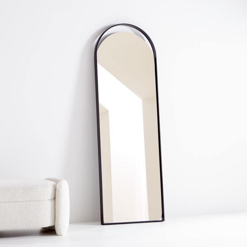 Aosta Black Arch Cutout Floor Mirror + Reviews | Crate and Barrel | Crate & Barrel