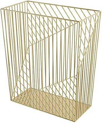 U Brands Metal Trash Can, Vena Collection, 6 Gallon Capacity, Gold (3232U02-06) | Amazon (US)
