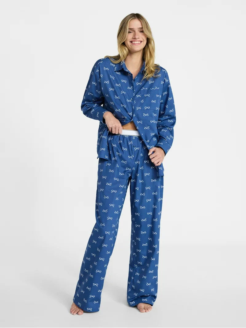 No Boundaries Sleepwear Cotton Boxer Pants, 31'' Inseam, Women's XS-XXL | Walmart (US)