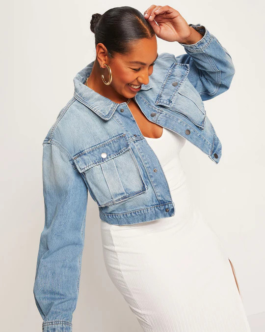 River Crop Denim Utility Jacket | VICI