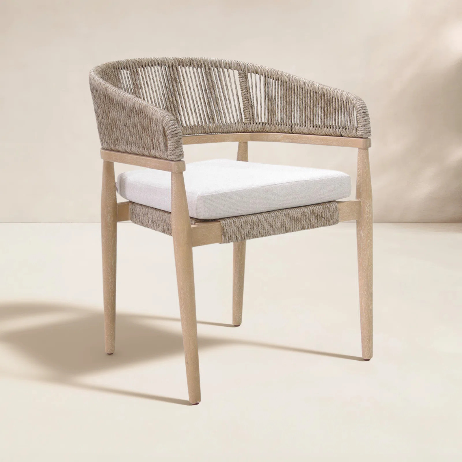 Posey Lochland Antique Wash Eucalyptus & Beige Cable Wicker Dining Chair (Set of 2) | Wayfair North America