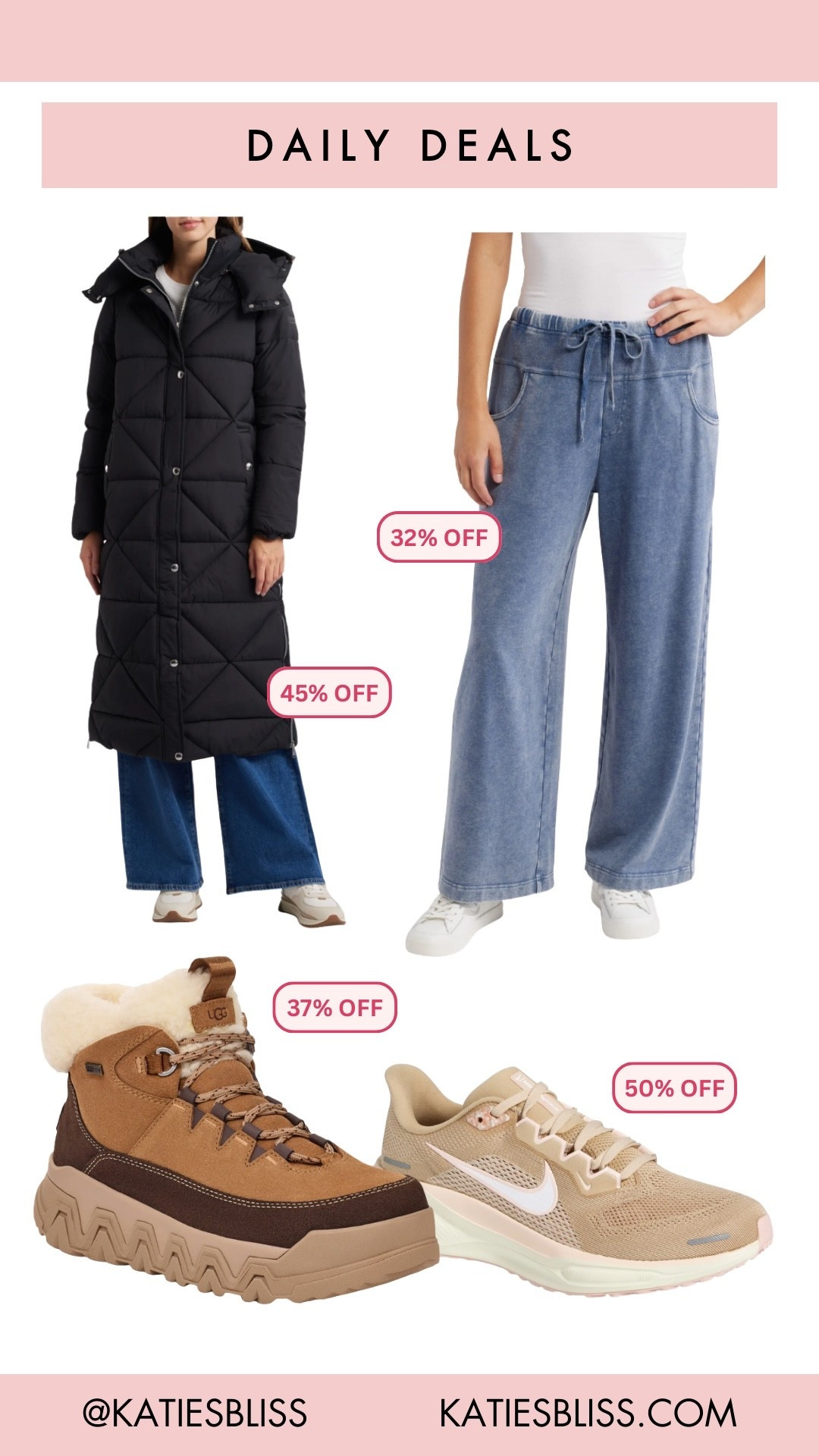 Daily deals ✨

Nordstrom. Sam Edelman. Lounge jeans. Ugg. Snow boots. Sneakers. Nike. Sale. Deal. Markdown. 



#LTKSaleAlert