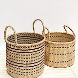 Handwoven natural elephant grass laundry and storage basket- wicker eco-friendly sustainable laundry | Amazon (US)