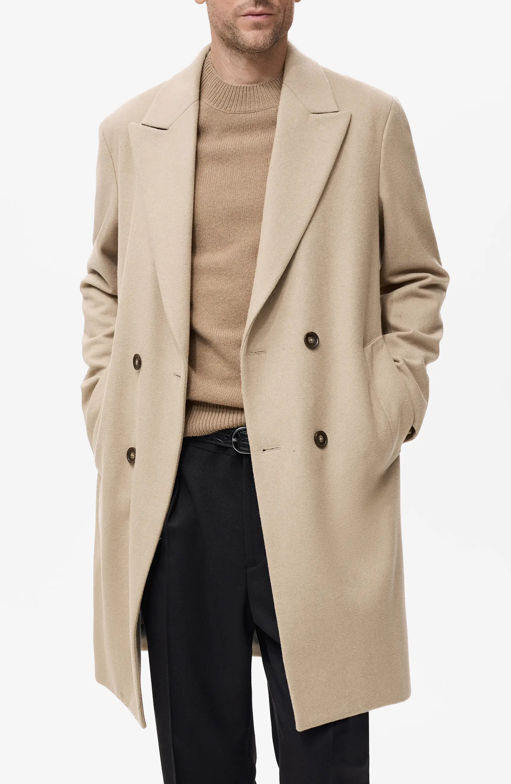 Long Double Breasted Wool Blend Coat | Nordstrom