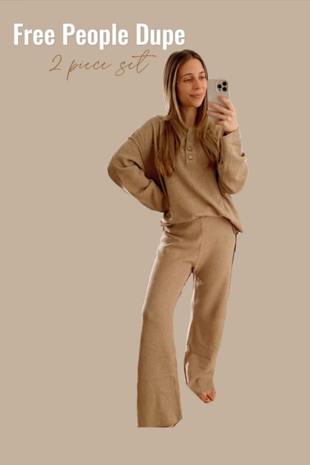 Free people dupe alert! Love this lounge set. It comes in multiple colors and so comfy. Such a great way to elevate you loungewear look 🤍

#LTKunder100 #LTKstyletip #LTKSeasonal
