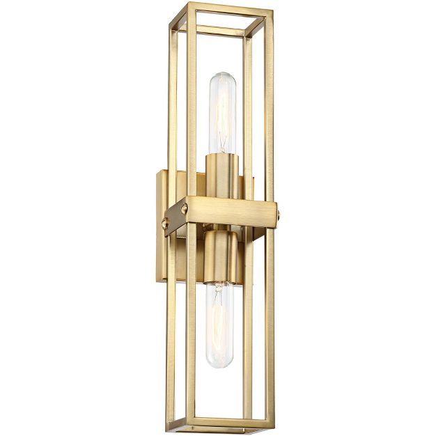 Possini Euro Design Modern Wall Light Sconce Warm Brass Hardwired 18 3/4" High 2-Light Fixture Op... | Target