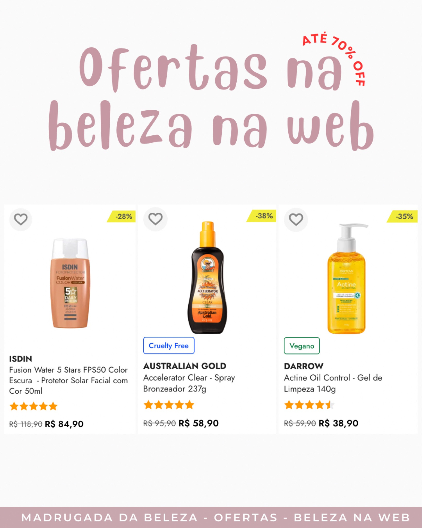 ofertas beleza na web - promoção em produtos de beleza, protetor solar, skincare, limpeza da pele 

#LTKbeleza #LTKpromo #LTKbrasil