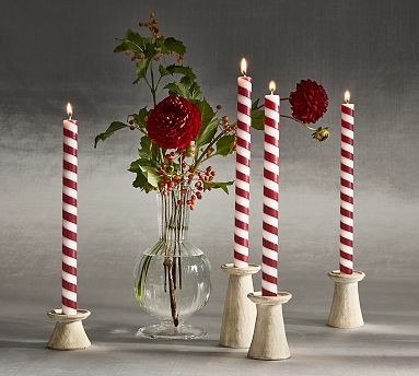 Candy Stripe Taper Candle - Set of 2 | Pottery Barn (US)