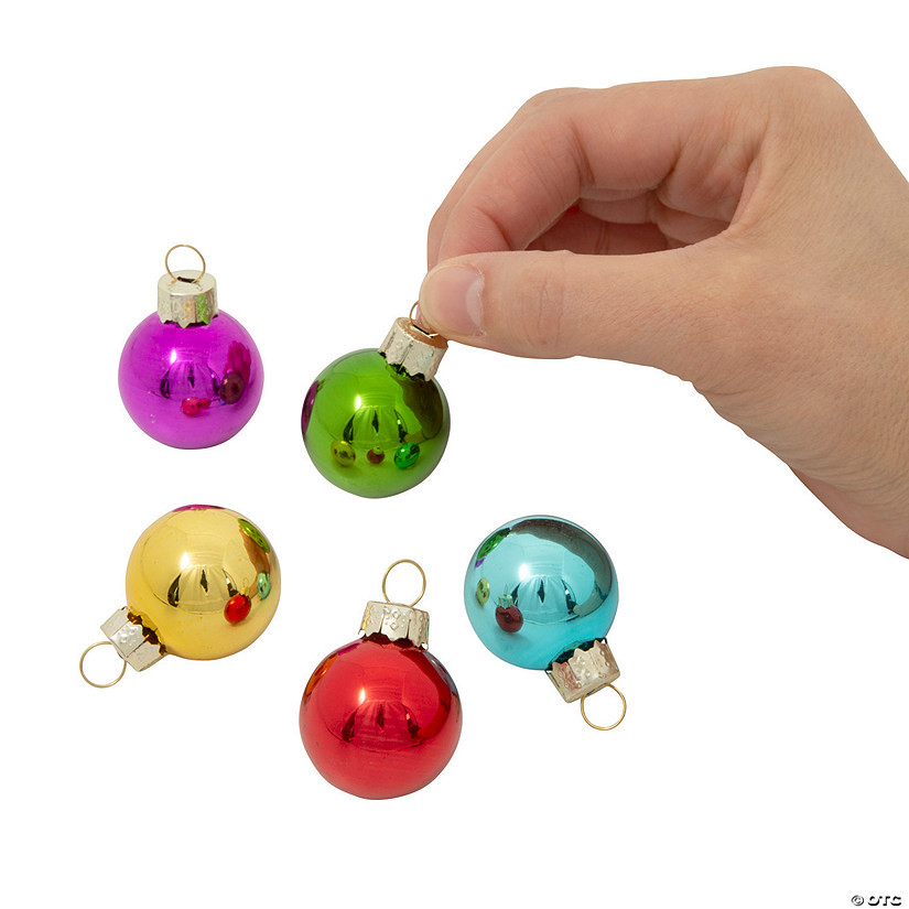 Mini Colored Glass Christmas Ball Ornaments - 20 Pc. | Oriental Trading Company