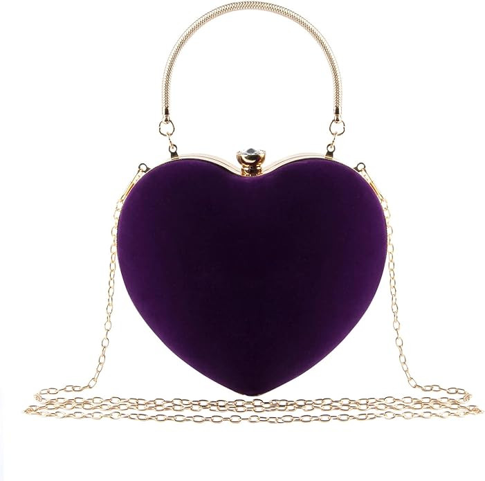 LUI SUI Women Heart Purse Wedding Party Evening Bag Cute Heart Shaped Clutch Small Cocktail Prom ... | Amazon (US)