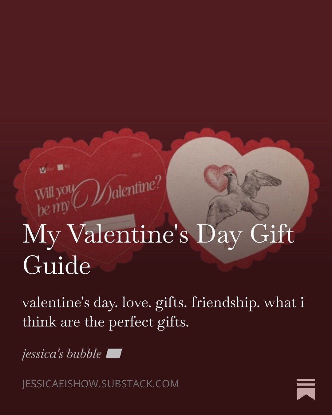 My Valentine’s Day gift guide is here ❤️ 

So many gifts for the cool girl, homebody, journaling and many more girlies in your life 🍓🤍💋🍷

Link: https://jessicaeishow.substack.com/p/my-valentines-day-gift-guide

#LTKdatenight #LTKeurope #LTKgiftguide