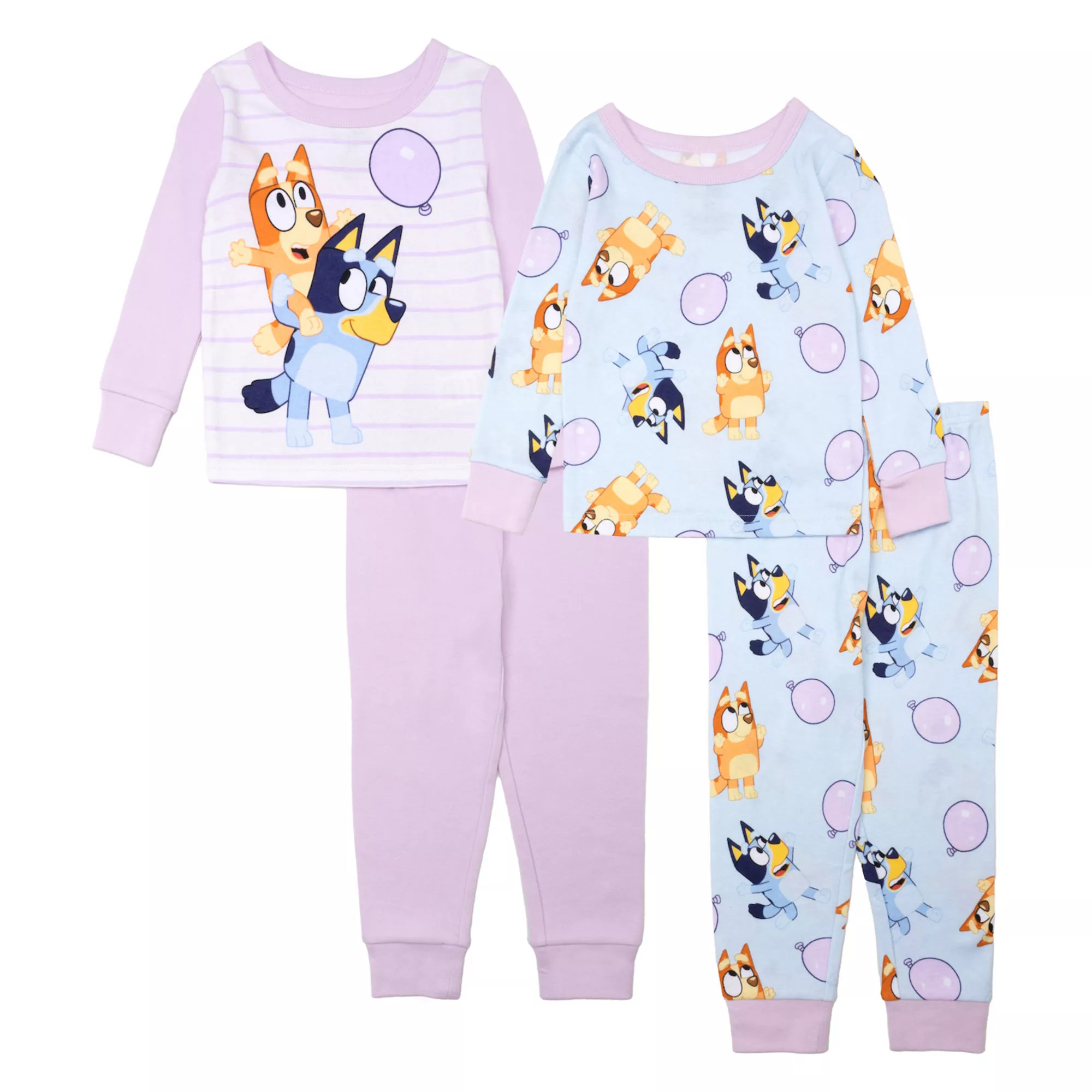 Toddler Girl Bluey 4-Piece Pajama Top & Pajama Bottoms Set | Kohl's