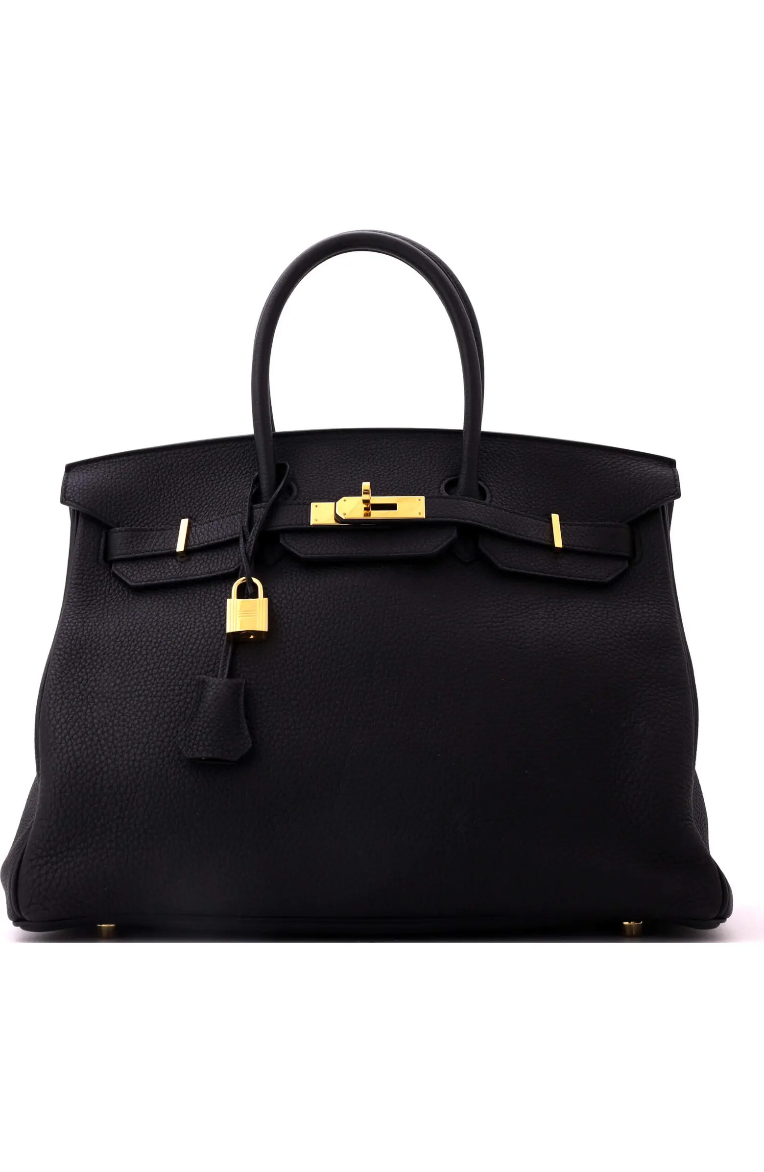 Birkin Handbag Black Clemence with Gold Hardware 35 | Nordstrom
