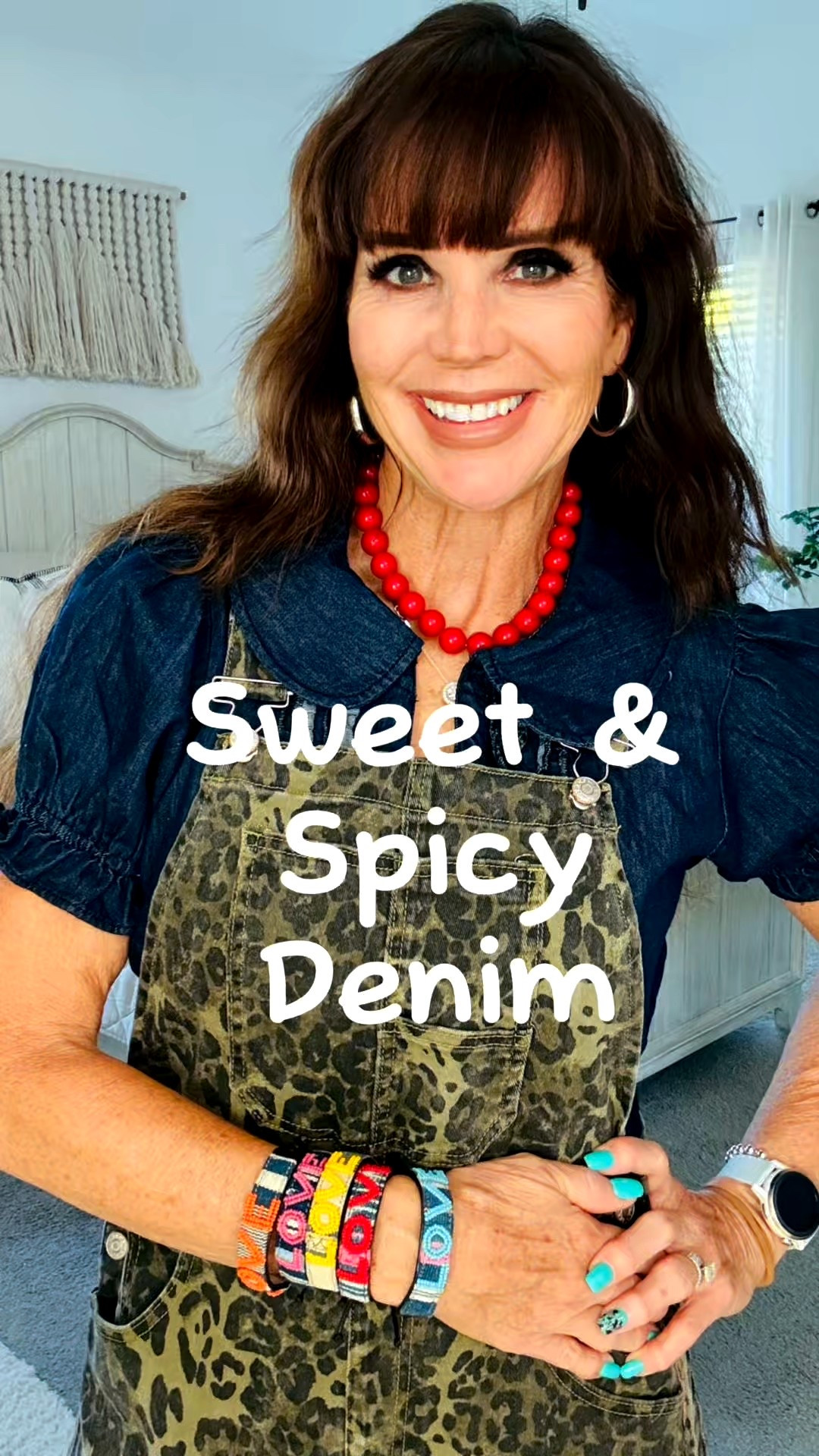 Sweet little collar and puff sleeves with spicy leopard print barrel overalls!  Gotta add a little fringe!  

#LTKootd #LTKStyleTip #LTKOver40