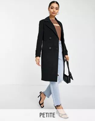 Forever New Petite smart midi coat in black | ASOS (Global)