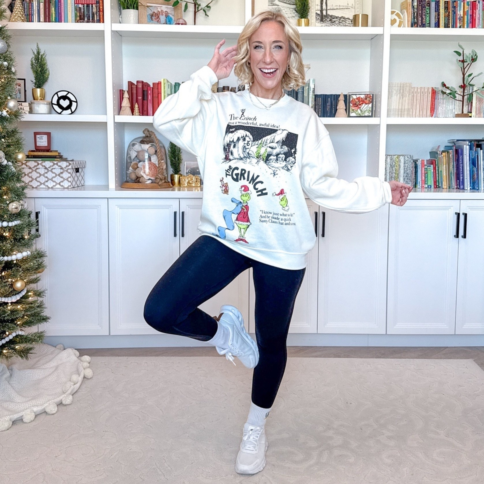 Walmart 
The Grinch Whoville Graphic Sweatshirt - size Medium. $12.98. * Leggings - size small. * Sneakers - tts, $26.98. 

#LTKFindsUnder50#LTKSeasonal#LTKHoliday
 

 