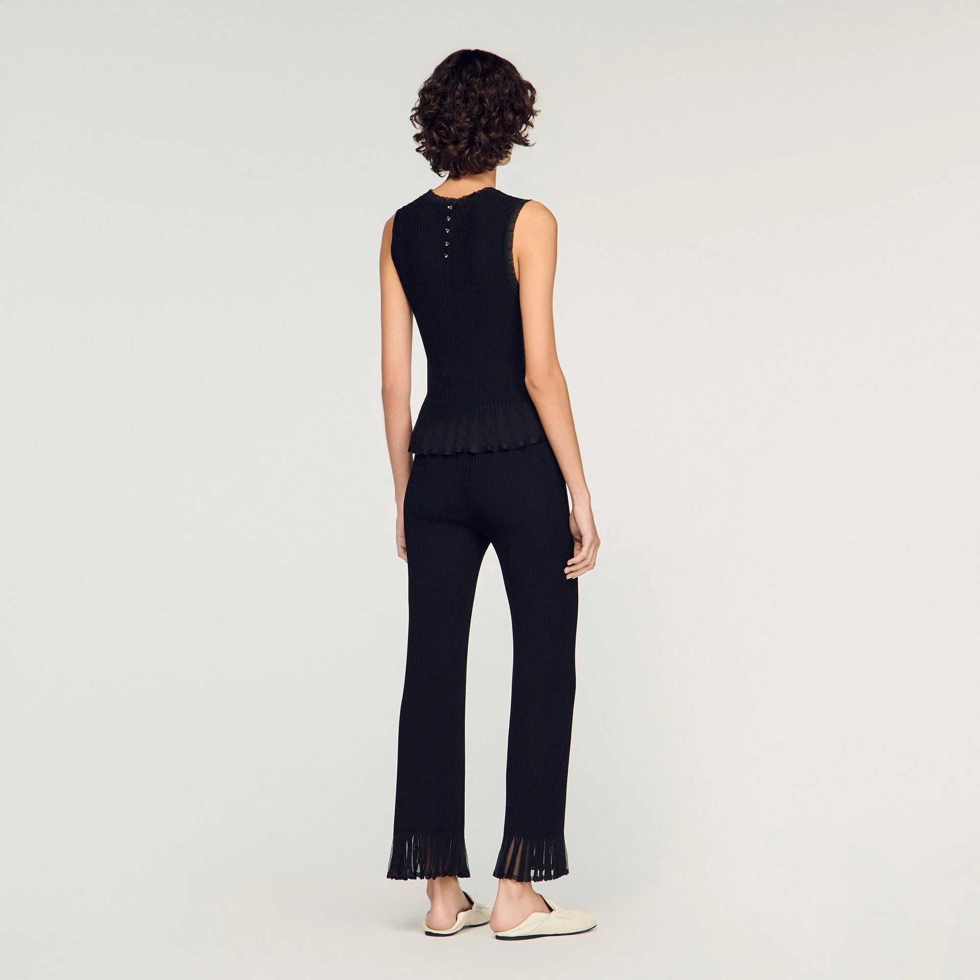 Ruffled ottoman knit top | Sandro US | Sandro-Paris US