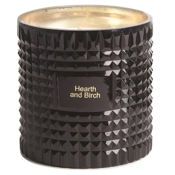 Etched Black Glass Hearth and Birch Scented Candle Gift Box Set | Alchemy Fine Home