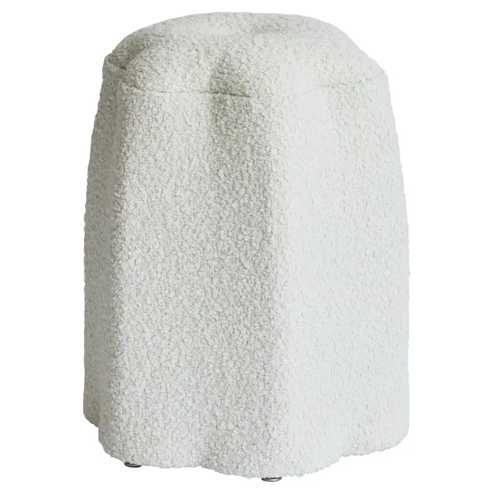 Lily Stool, Ivory Bouclé Stool by Christian Siriano | 1stDibs