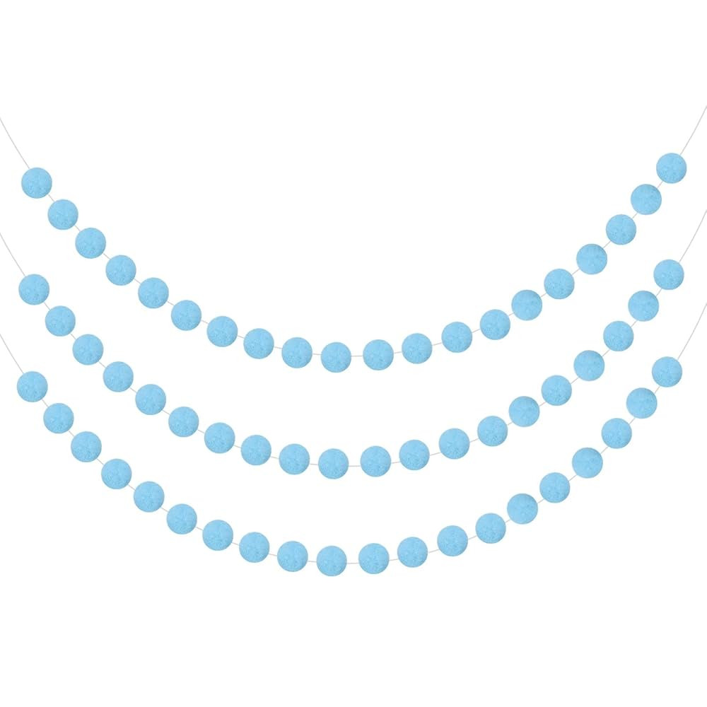 uxcell 3pcs Pom Pom Garland 6.6 ft 20 Balls Colorful Felt Ball Garland for Wall Christmas Tree De... | Amazon (US)