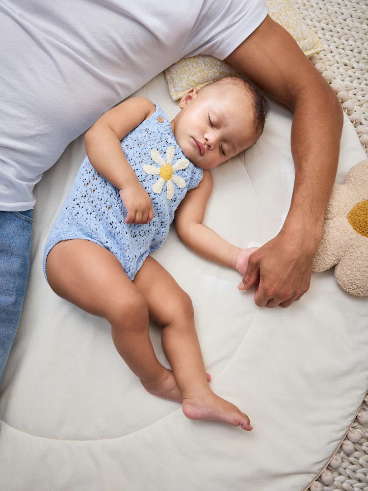 Blue Daisy Knitted Baby Romper (0mths-2yrs) | Next US