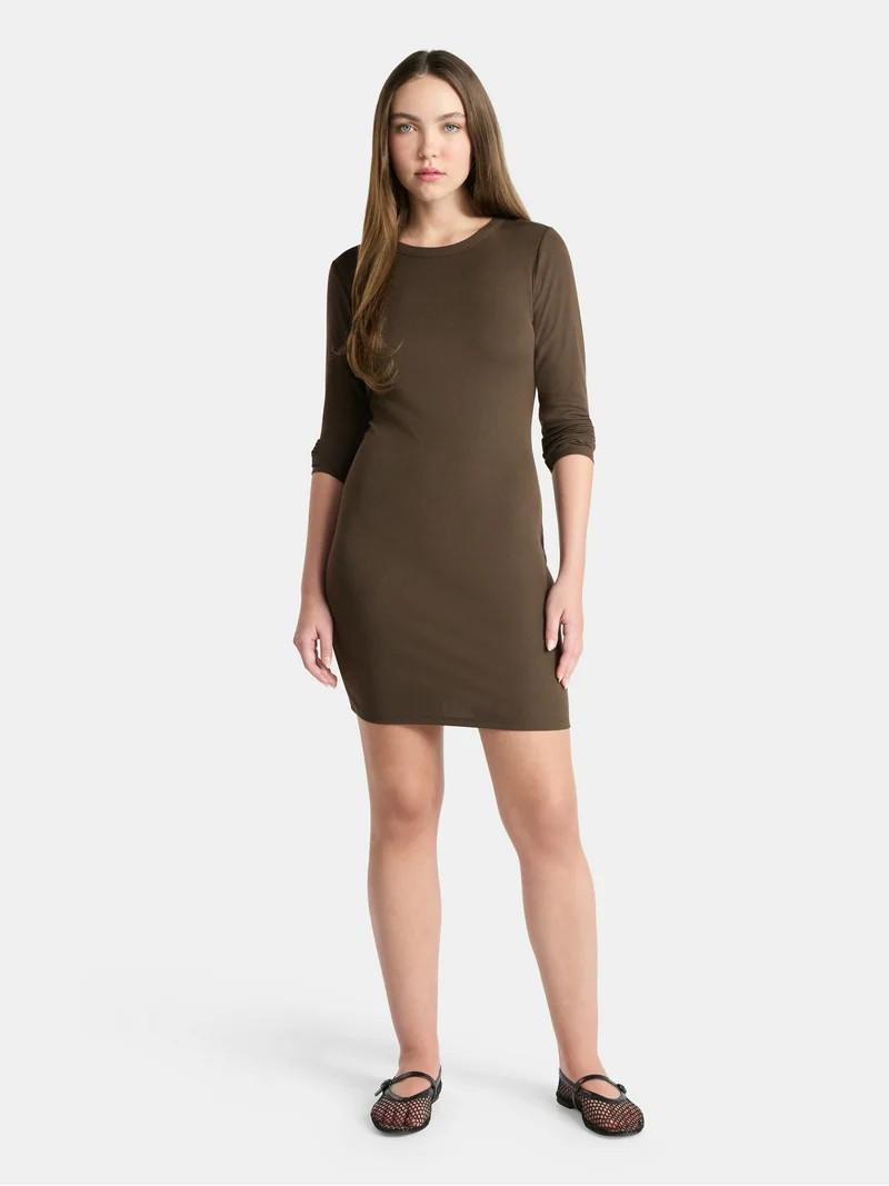 No Boundaries Mini Dress with Long Sleeves, Women’s | Walmart (US)