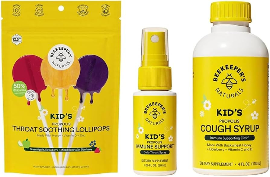 Beekeeper's Naturals Kid's Immune Support Essentials | Kid's Propolis Throat Spray - Propolis Hon... | Amazon (US)