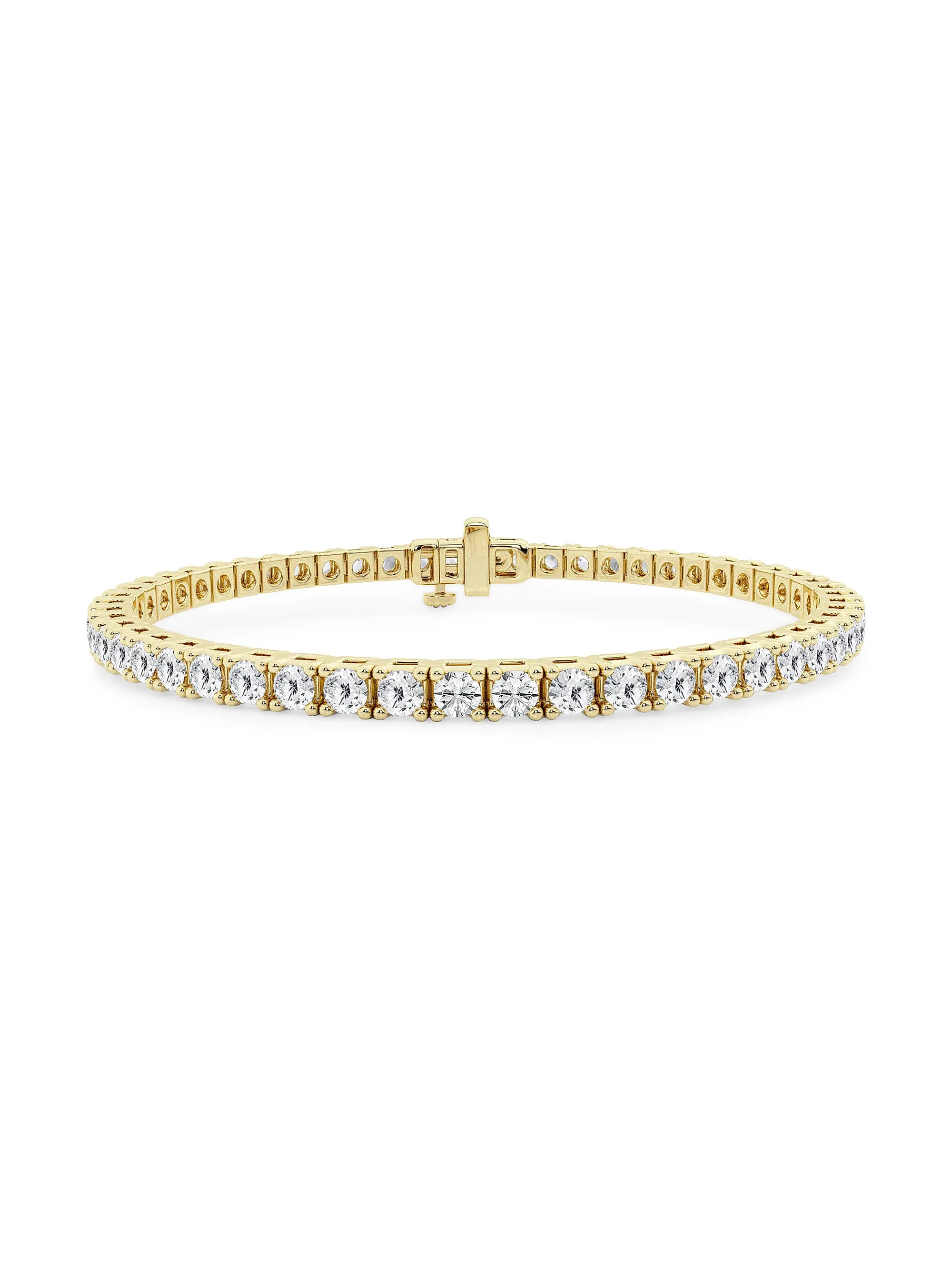14K Yellow Gold & Round Lab-Grown Diamond 4-Prong Tennis Bracelet/5.00-20.00 TCW | Saks Fifth Avenue