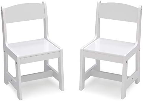Delta Children MySize Wood Kids Chairs for Playroom [Pack of 2], Bianca White | Amazon (US)