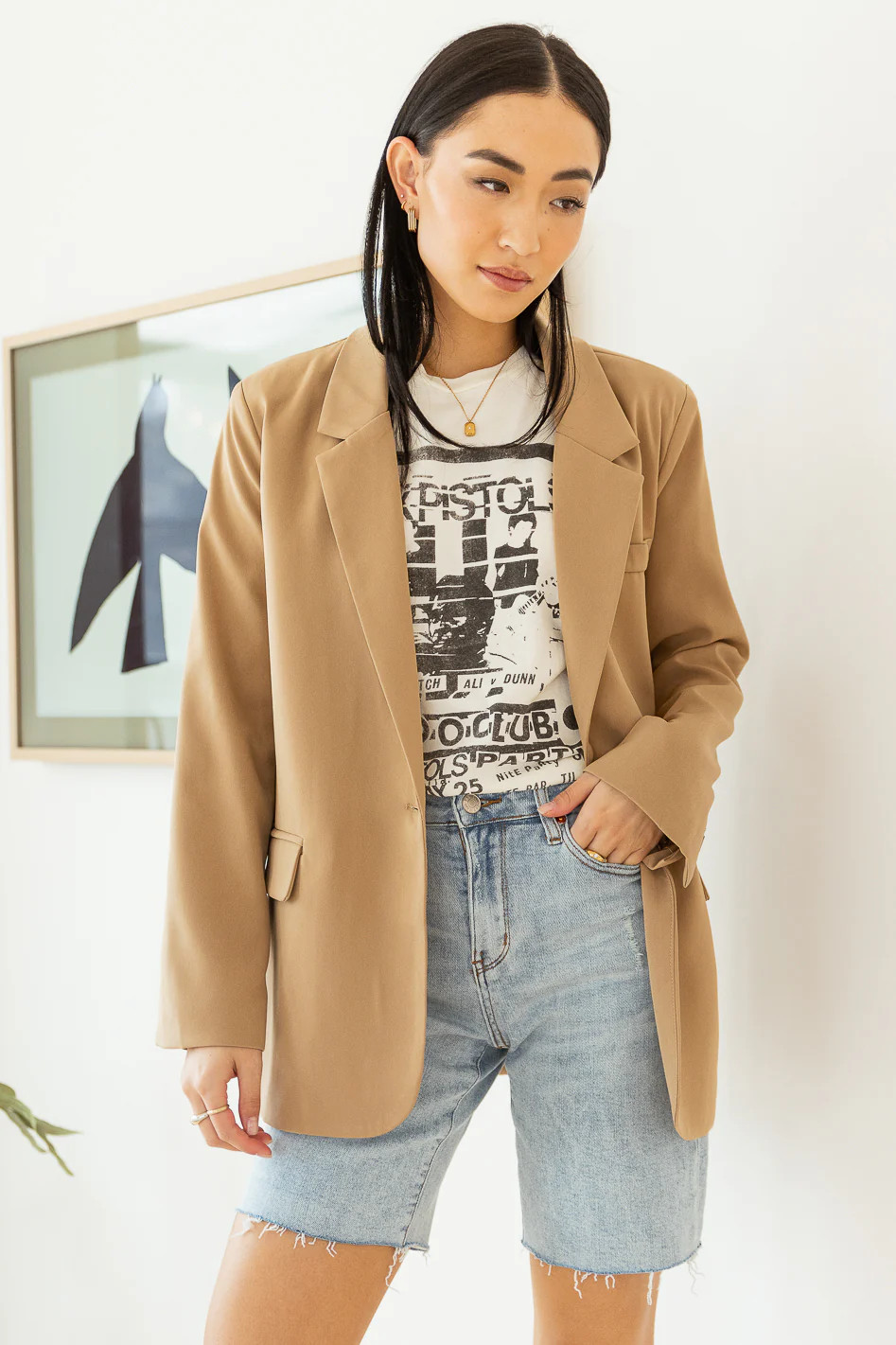 Crystal Blazer in Tan | Böhme US