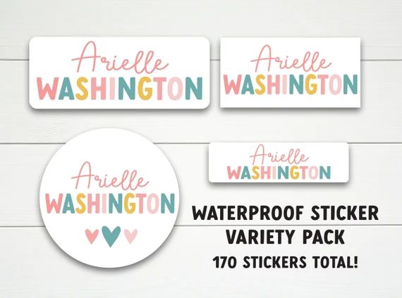Waterproof Name Labels, Pastel Labels, Colorful School Supplies, Back To School, Daycare Labels, ... | Etsy (US)