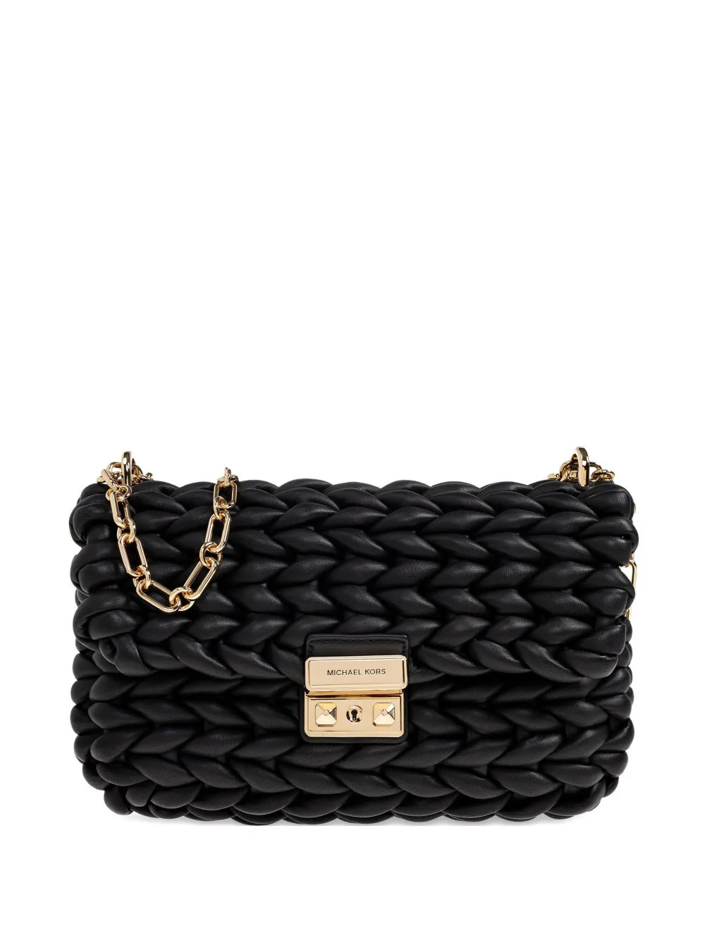Michael Kors large Tribeca braided chain shoulder bag - Black | Farfetch Global