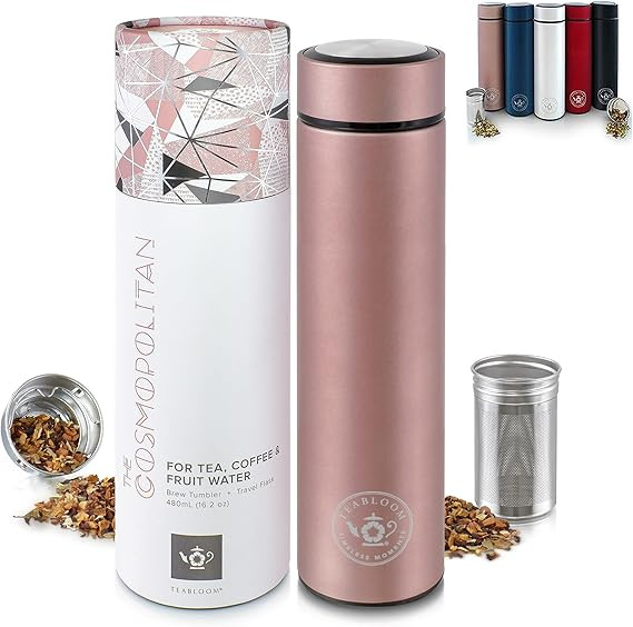 Teabloom - The ORIGINAL All-Brew Travel Tumbler & Thermos | OPRAH’s Favorite | 16oz/480ml Stain... | Amazon (US)