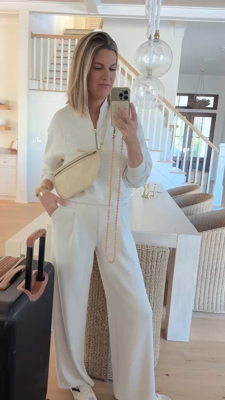 Airport outfit! This set is a splurge but I wear it so often, the cost per wear is low. I’m 5’11” wearing small top and small 32” inseam in the pants

#LTKTall #LTKootd #LTKTravel