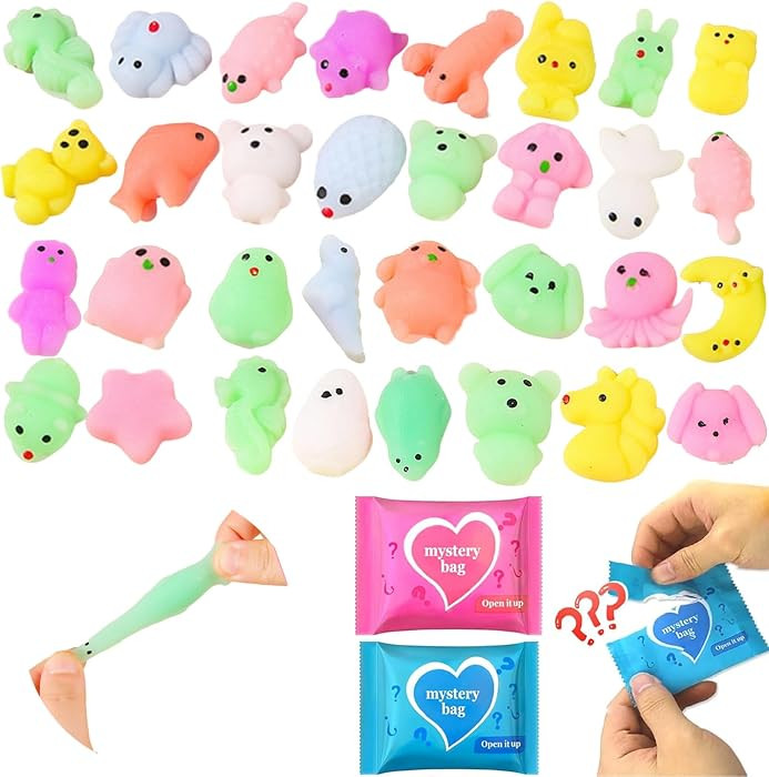 50-Pack Squishy Fidget Toys Blind Bags \u2013 Mini Mochi Squishies Mystery Toys for Kids, Party F... | Amazon (US)