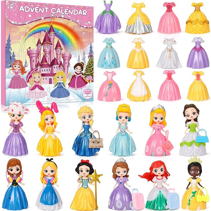Christmas Advent Calendar Princess Toy - Princess Deformation Toy Christmas Countdown Calendars P... | Amazon (US)