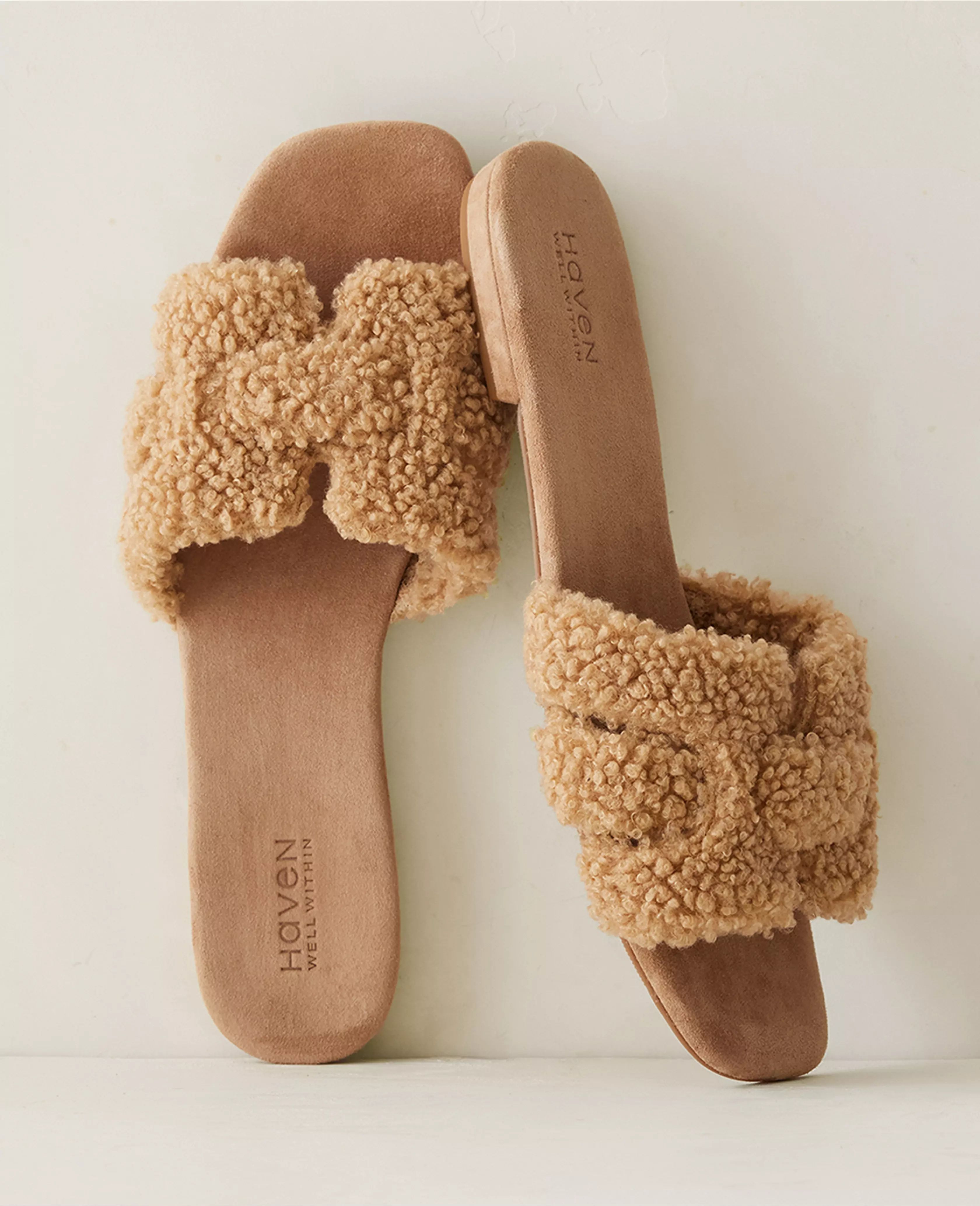 Haven Well Within Faux Sherpa Slide | Ann Taylor (US)