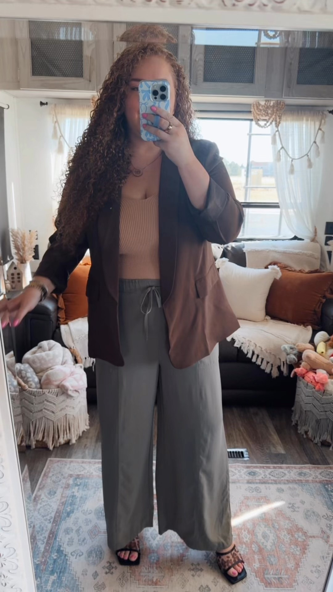 Fall office style 🍂☕️ A mocha blazer is the perfect neutral for business casual looks this season. 🤎 office outfit | office style | office look | amazon office outfit | amazon office style | amazon office must haves | work wear | amazon work wear | work wear style | amazon work wear style | brown blazer | amazon brown blazer | mocha blazer  | dress pants | work pants | green pants | green dress pants | Amazon dress pants | Amazon work pants | heels | amazon heels | leopard heels | amazon finds | amazon fashion | amazon outfit | amazon look | fall office look | fall work wear look | fall 2025

#LTKWorkwear #LTKMidsize #LTKStyleTip