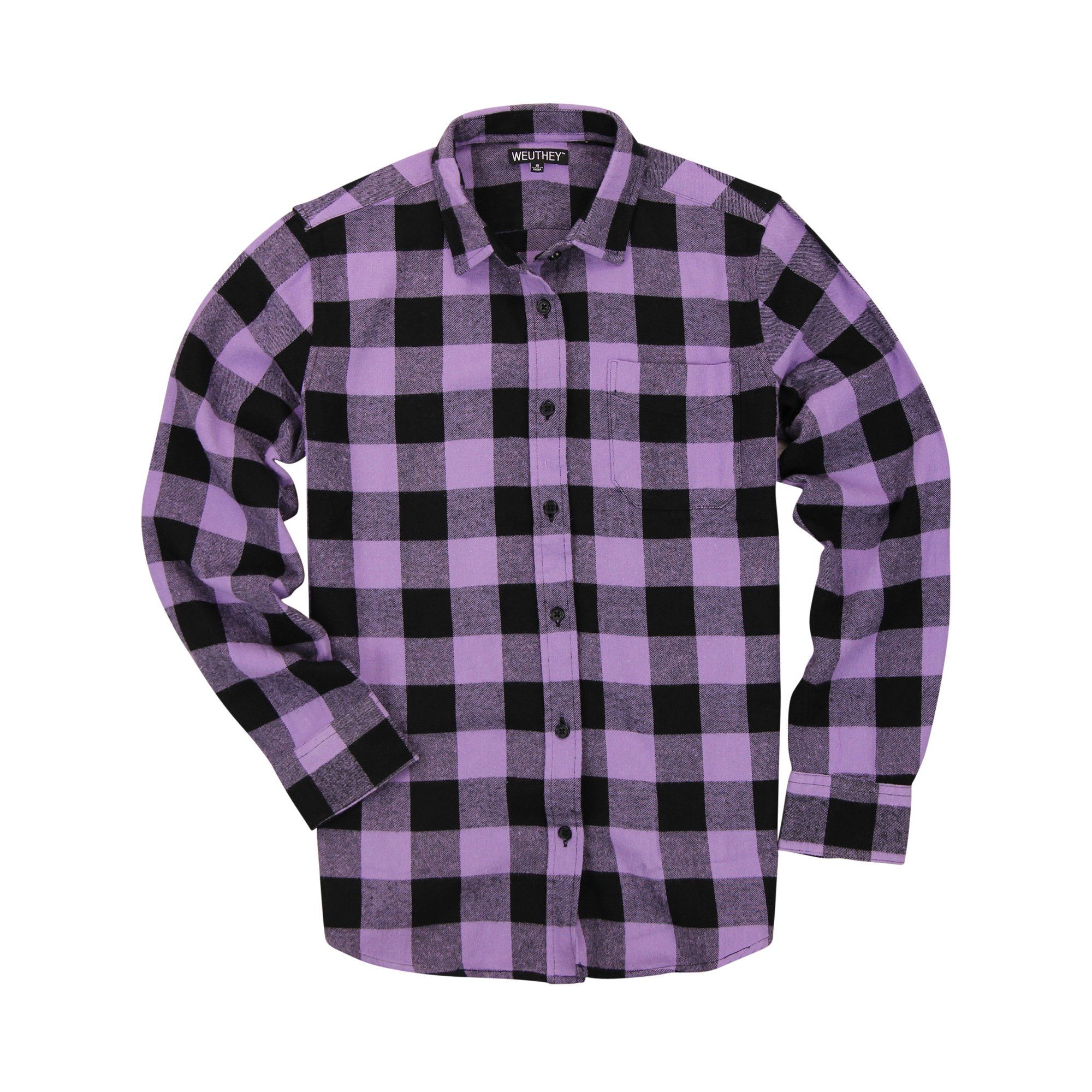 Urban Boundaries - urban boundaries womens buffalo plaid long sleeve flannel shirt w/point collar... | Walmart (US)